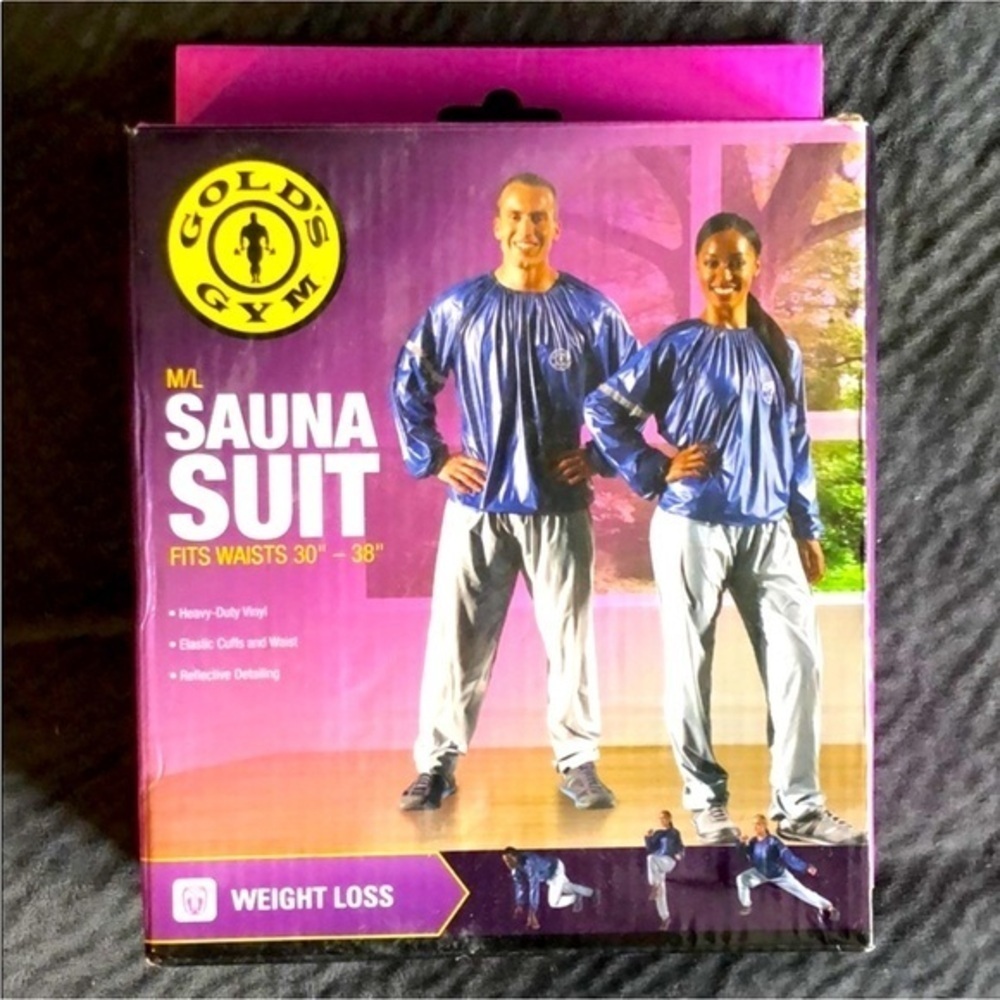 Unisex workout Sauna suit (top only) helps to induce sweating by GOLDS GYM - Picture 2 of 5
